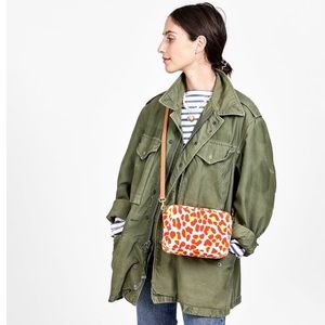 Clare V. Midi Sac Neon Orange Cat Suede